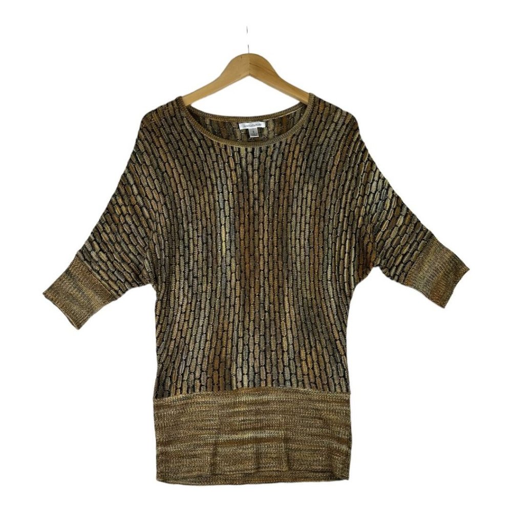 John Paul Richard Dolman Sleeve Blouse size Small Gold/Black